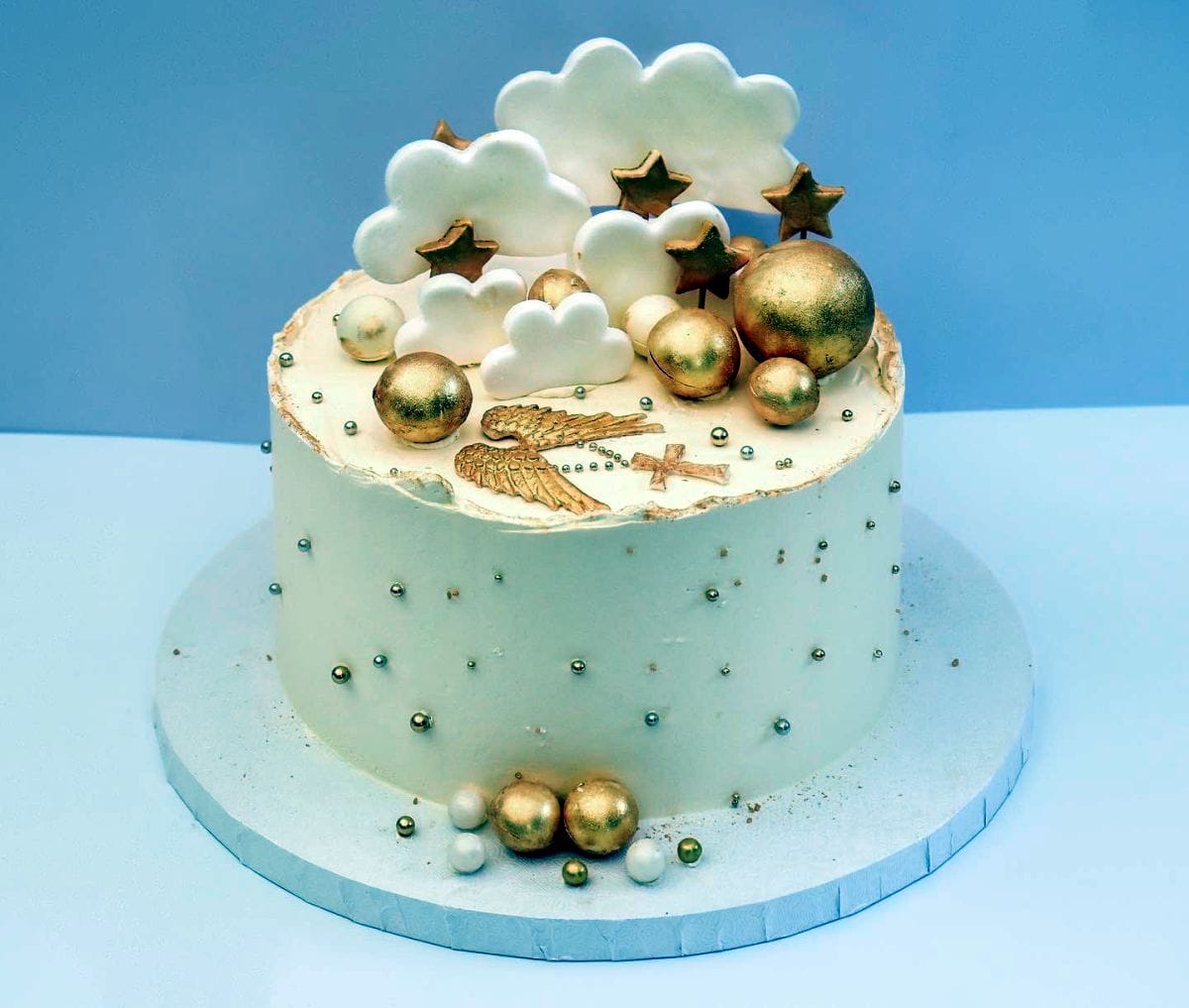gold chistening cake (small 2)